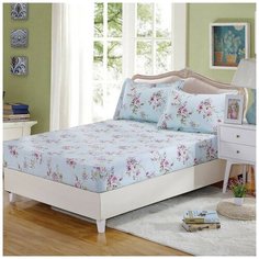 Простынь на резинке Valtery PRPP-15 / 140 х 200 см / Поплин