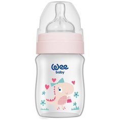 WeeBaby Бутылочка Classic Plus для кормления с широким горлышком из ПП, 150 мл., Роз.Динозавр