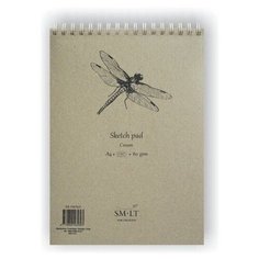 Альбом SM-LT Sketch cream А4 100л 80 г/м2 кремовый, спираль EB-100TS/C Smiltainis