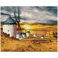 Алмазная мозаика "ФРЕЯ" Ветряные мельницы. Испания 40x50 см