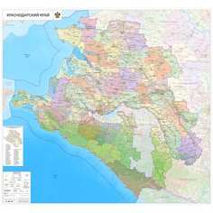 Настенная карта Краснодарского края 140 х 150 см (на самоклеющейся пленке) Отрок