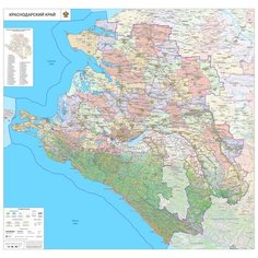 Настенная карта Краснодарского края 125 х 120 см (на самоклеющейся пленке) Отрок
