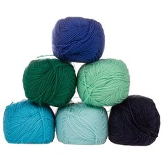 Набор пряжи для вязания и рукоделия №02 Детская Новинка 100% акрил, 6 мотков х 50 г х 200 м, Пехорка