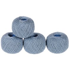 Пряжа для вязания нитки Снежинка сверкающая цвет №1601 голубой, 86% хлопок 14% люрекс, комплект 4 клубочка х 25 г х 195 м, ПНК им. Кирова