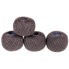 Пряжа для вязания нитки Снежинка сверкающая цвет №4303 тёмно-серый, 86% хлопок 14% люрекс, комплект 4 клубочка х 25 г х 195 м, ПНК им. Кирова