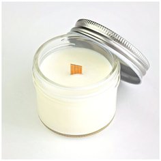 Свеча из соевого воска с деревянным фитилем аромат "Ваниль и табак" 100 мл Candle Story