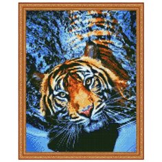 Алмазная мозаика Paintboy Тигр в воде 40х50 см
