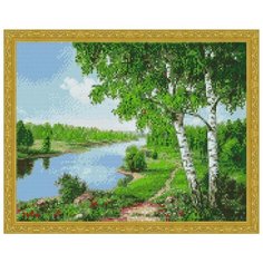 Алмазная мозаика Paintboy Родные березки 40х50 см