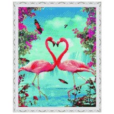 Алмазная мозаика Paintboy Пара фламинго 40х50 см