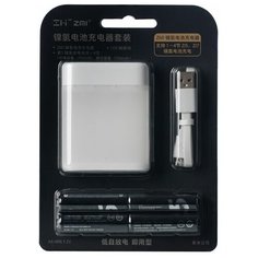 Зарядное устройство Xiaomi ZMI PB401 для AA/AAA Ni-MH, + 4шт AA 1700mAh