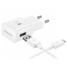 Зарядное устройство сетевое, 1 USB, 2А, каб. micro, Samsung, EP-TA20EWEUGRU
