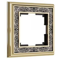 WL77-Frame-01/ Werkel Рамка на 1 пост (золото/черный) Веркель