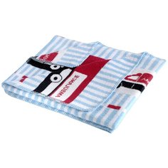 Плед KARNA DOCS 90X120 см голубой/белый