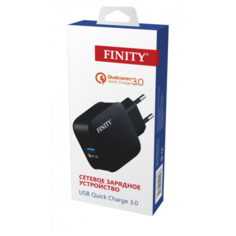 Блок питания USB (сзу) FINITY FT-03 Energon, QC 3.0, покрытие Soft-Touch, 1xUSB, 2.4A, цвет: черный