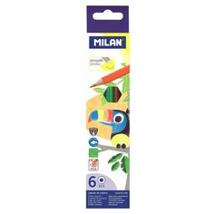 Карандаши цветные Milan шестигранные, 6 цветов