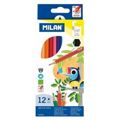 Карандаши цветные Milan шестигранные, 12 цветов