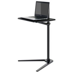 Прикроватный столик для ноутбука, с полкой, с регулировкой высоты, черный, 53.5х36 см URM