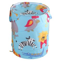 Корзина для детских игрушек "Африка", размер 43*43*51 см, полиэстер, цвет голубой Джамбо Тойз