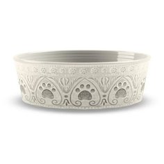 Миска для животных TARHONG "Medallion Paw", бежевая с лапками, 17х17х5.9см (950мл)