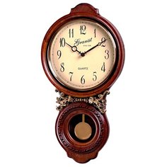 Настенные часы большие деревянные с маятником Granat GB 16304-1 цвет темный орех размер 23,5х44,5 см Гранат
