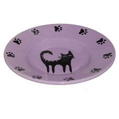Миска для животных FOXIE Cat Plate фиолетовая керамическая 15,5х3см 140мл