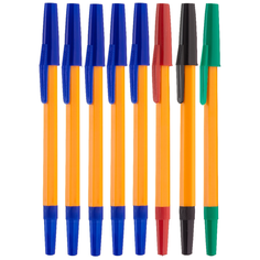 Набор из 8-ми ручек KBP-49-08P в европодвесе (школьная) корпус оранжевый, паста цветная СОЮЗ