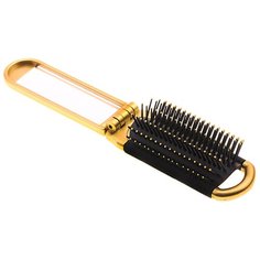 Расческа массажная складная с зеркалом желтая Royal Rose