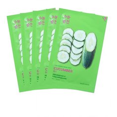 Holika Holika Набор успокаивающих тканевых масок для лица с огурцом Pure Essence Mask Sheet Cucumber 20 мл*5 шт