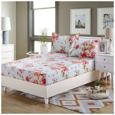 Простынь на резинке Valtery PRPP-4 / 140 х 200 см / Поплин