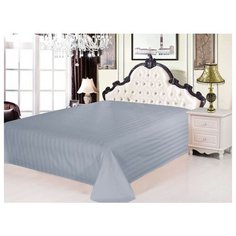 Простынь без резинки Valtery PRC-33 / 240 х 260 см / страйп-сатин