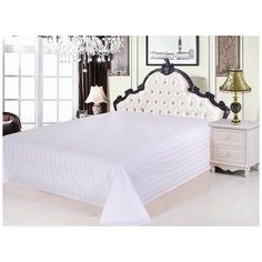 Простынь без резинки Valtery PRC-20 / 200 х 220 см / страйп-сатин