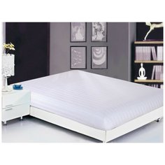 Простынь на резинке Valtery PRC-R-20 / 200 х 200 см / страйп-сатин