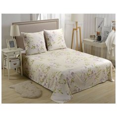 Простынь без резинки Valtery PCR-233 / 200 х 220 см / Сатин