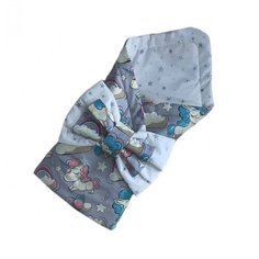 Конверт - одеяло на выписку MUMMY.BOX Unicorns.Grey/Stars.Runfors