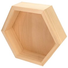 Декоративная полка "Сота" цв. дерево серия PINE р. 30х26х8,5 см Oktaur