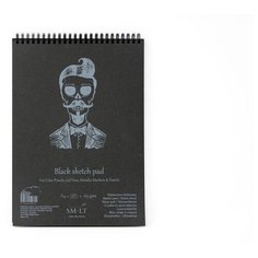 Альбом SM-LT Authentic Black А4 30л 165 г/м2 черный, спираль EB-30TS/BLACK Smiltainis