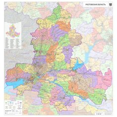 Настенная карта Ростовской области 125 х 120 см (на самоклеющейся пленке) Отрок