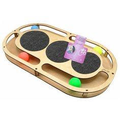 Игровой комплекс для кошек Glory Life Стадион с шариками c когтеточкой из ковра 49х27х3,6 см