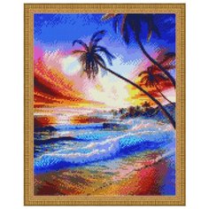 Алмазная мозаика Paintboy Закат в тропиках 40х50 см
