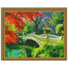 Алмазная мозаика Paintboy Мост в лесу 40х50 см