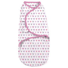 Конверт на липучке Swaddleme®, размер S/M, розовые сердечки Summer Infant