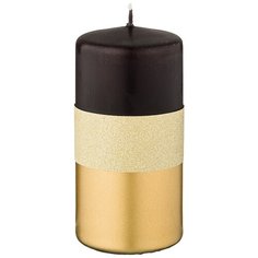 Свеча декоративная столбик магический блеск black высота 12 см Adpal (144808)