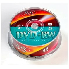 Носители информации DVD+RW, 4x, VS, Cake/25, VSDVDPRWCB2501