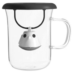 Кружка с емкостью для заваривания чая "Birdie Swing", черная, 400 мл QDO