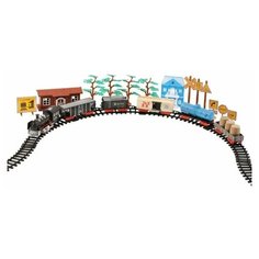 Игровой набор детский Железная дорога-классика на батарейках, электровоз/5 вагонов, свет/звук. Джамбо Тойз