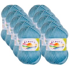 Пряжа Alpina Nori, 44 % хлопок, 56 % акрил, 50 г, 100 м, 10 шт., №06 т.бирюзовый