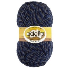 Пряжа Adelia Zoltan, 100% шерсть, 5*100 г, 115 м+-5 м, №164, синий, серый