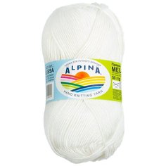 Пряжа Alpina Melissa, 95% вискоза, 5% кашемир, 10*50 г, 125 м+-6 м, №07, молочный