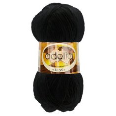 Пряжа Adelia Kiss, 100% полиэстер, 10*50 г, 145 м+-7 м, №01, черный