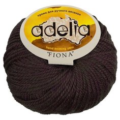 Пряжа Adelia Fiona, 50% шерсть, 50% акрил, 10*50 г, 90 м+-3 м, №531, темно-коричневый